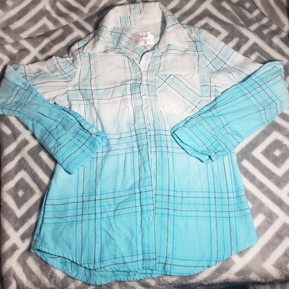 JUSTICE ling sleeved Flannel cotton shirt